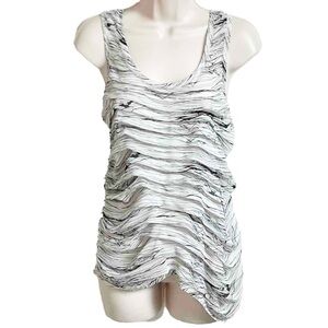 Silence + Noise Urban Outfitters Scoop Neck Asymmetrical Tank Top Pullover White